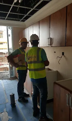 IP Care team working through apartment fit-out cabling at Al Jeel Tower