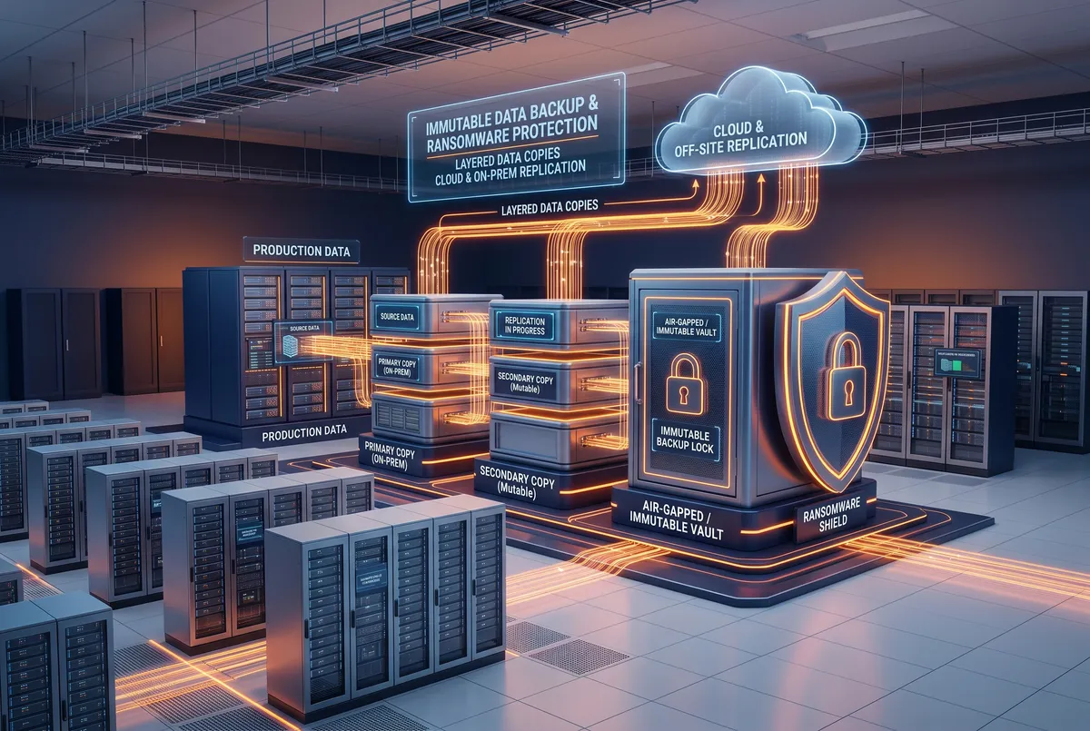 Backing up servers, Microsoft 365 and databases with immutable copies