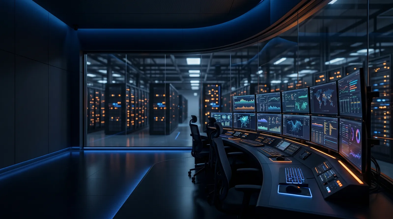 Data centre management in the UAE, IP Care engineers operating server racks, power and cooling