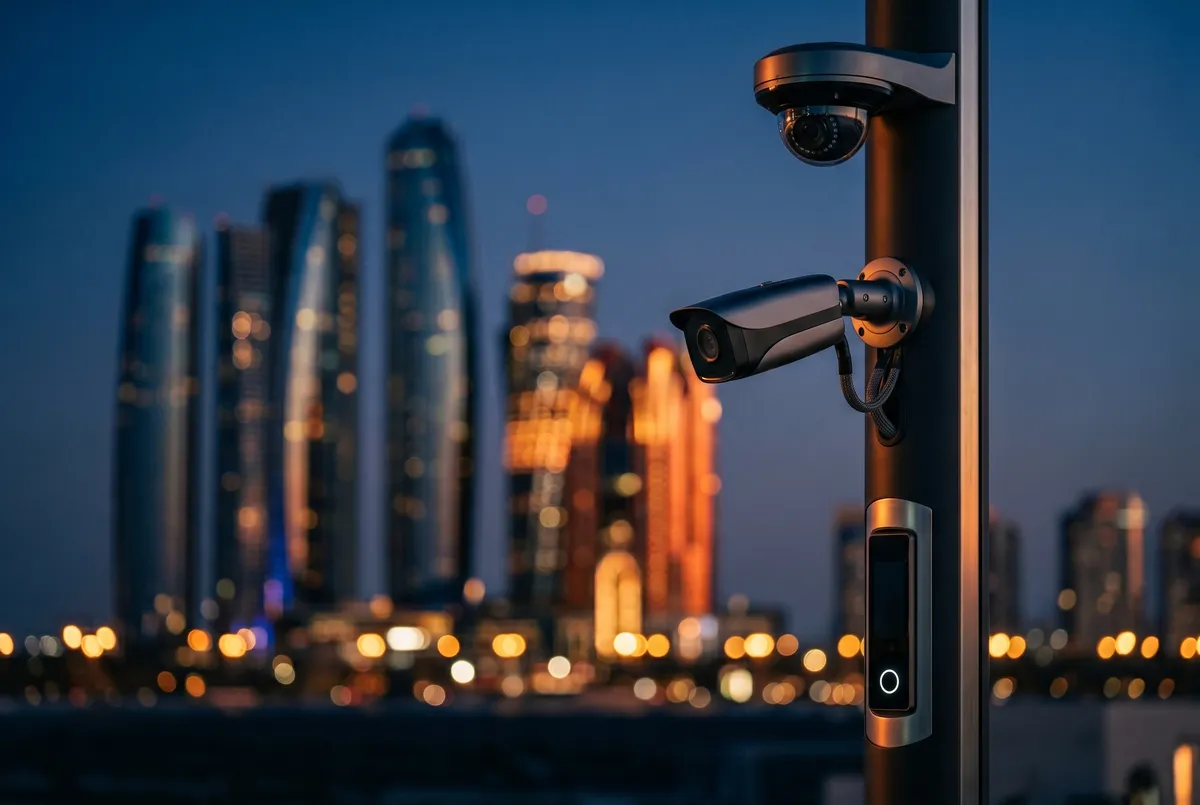 IP Care ELV installation in Abu Dhabi, CCTV, access control, structured cabling and gate barriers
