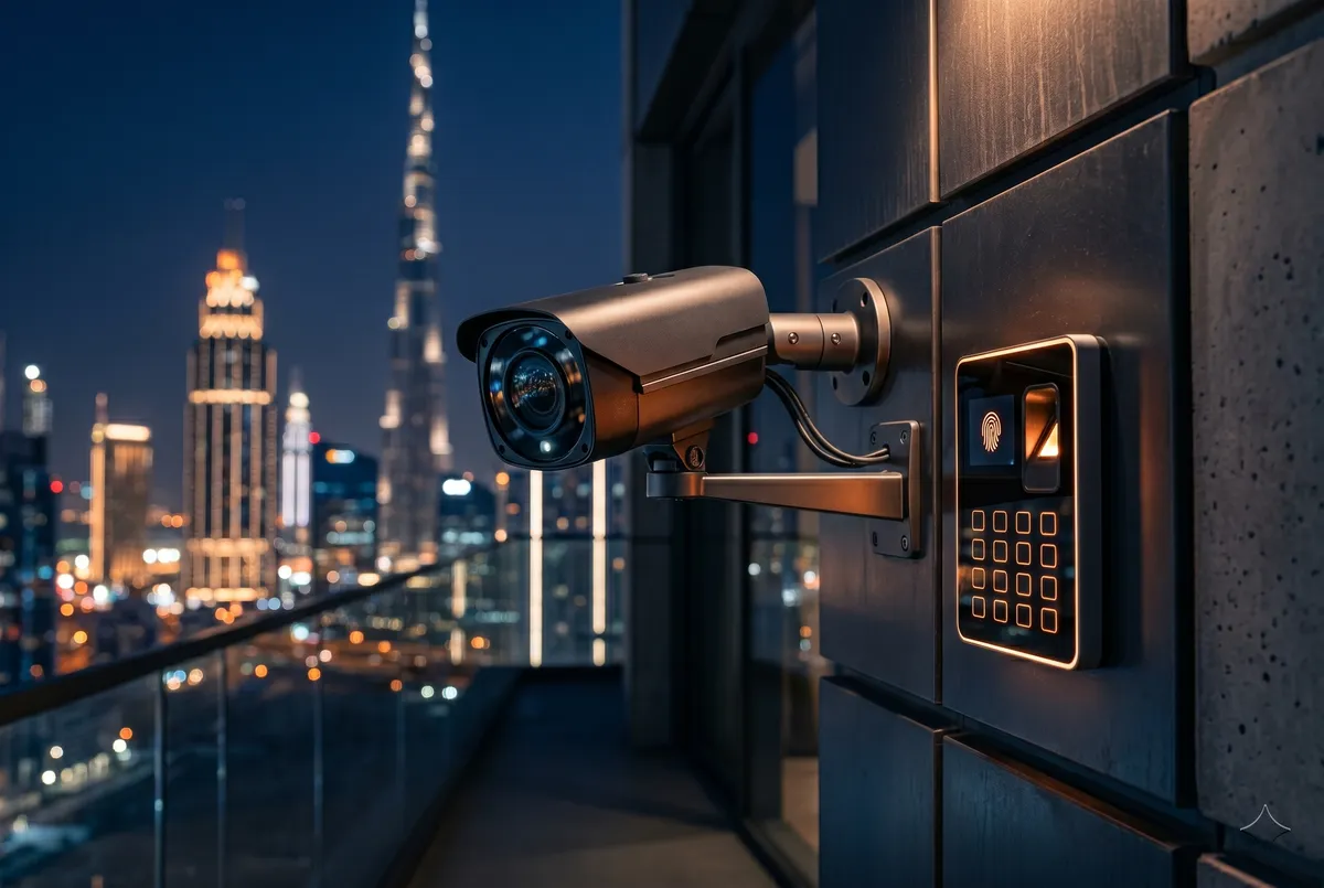 IP Care ELV installation in Dubai — CCTV, access control, gate barriers and structured cabling for offices and towers